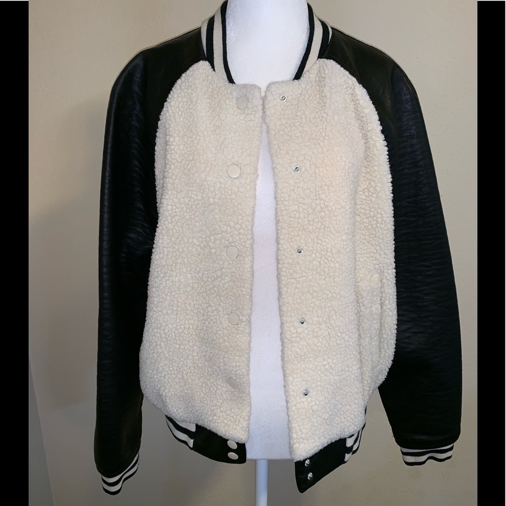 Faux Fur & Faux Leather Xhiliration Jacket XL
